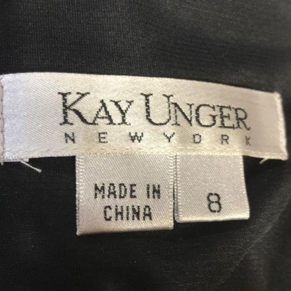 Kay Unger Black Sleeveless Midi Dress Sz 8 - Picture 6 of 7